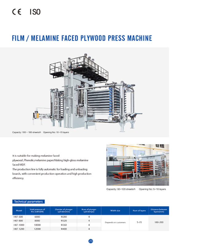 flim melamine faced plywood press machine